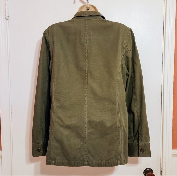 Style & Co Cotton Utility Jacket Khaki Green Size 6 - Picture 5 of 11